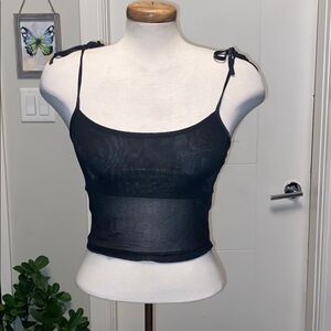 Sheer crop top tank